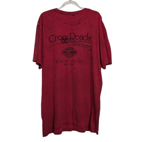 Harley Davidson Live to Ride T Shirt Mens Size Large Red Cotton Wilkesboro NC - Picture 8 of 12